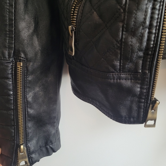 Guess Black Faux Leather Jacket - Picture 5 of 6